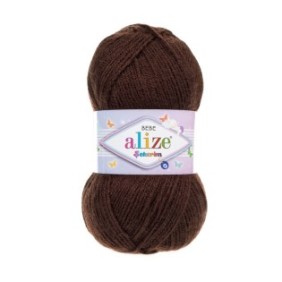 Filo tessile Alize Sekerim Bebe 493, per uncinetto e maglia, acrilico, marrone, 320 m