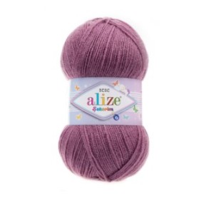 Filo tessile Alize Sekerim Bebe 28, per uncinetto e lavoro a maglia, acrilico, viola, 320 m