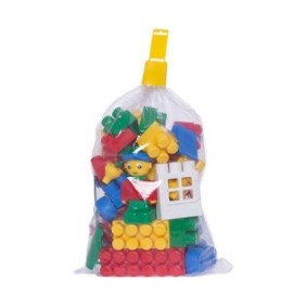 Set di cubi colorati con figurine e locomotiva, 32 pezzi