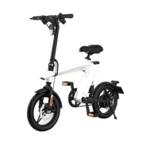 Bicicletta elettrica DualStore iSEN H1 Flying Fish, 250 W, 22 Nm, completamente elettrica e sterzo assistito, 25 km/h, IPX4, batteria rimovibile 10 Ah, Bianco