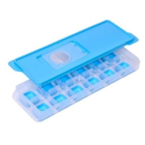 Scatola per cubetti di ghiaccio con coperchio, blu, 12 posti, 24x12 cm, plasticasilicone