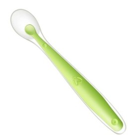 Cucchiaio flessibile, silicone, neonati, Empria, Verde