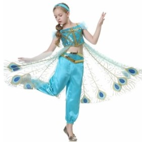 Costume di carnevale per bambina Jasmine, blu, 7-8 anni