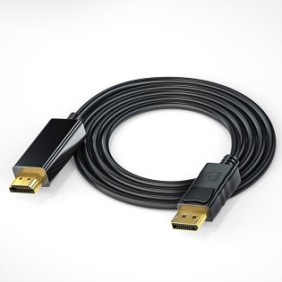 Cavo DisplayPort HDMI Ultra HD 4K, da maschio a maschio, HDR, 1080p e 2160p, 180 cm, nero