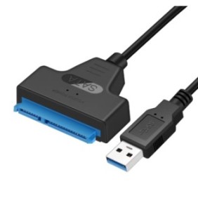 Adattatore da USB 3.0 a SATA per HDD/SSD, Plug and Play, Porta di alimentazione indipendente, JENUOS®, 25 cm, Nero