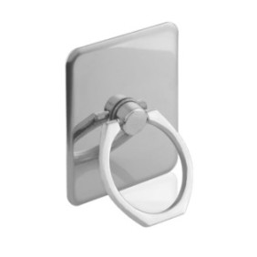 Supporto universale con rotazione a 360 gradi per dispositivi mobili, anello in metallo, Argento