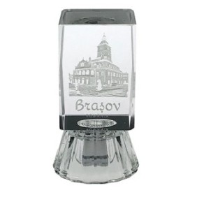 Decorazione in vetro con LED, Brasov, 3x6cm, Trasparente