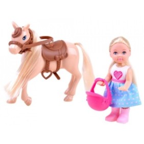 Bambola Anlily Kiki Love, 11,5 cm, con pony, casco, stivali da equitazione
