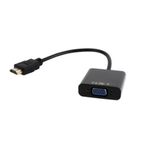 Adattatore Gembird da HDMI 1.4 a VGA (T/M) (cavo da 15 cm) + cavo audio (jack da 3,5 mm T/T)