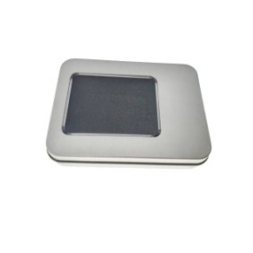 Scatola personalizzabile Platinet Pendrive Box 45170, 115x85x22mm, per memoria USB, metallizzata, coperchio con finestra, argento