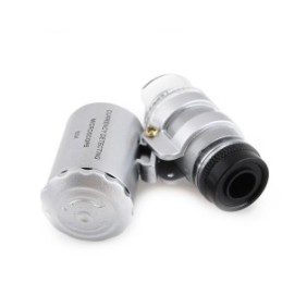 Microscopio tascabile portatile con ingrandimento fino a 60X e lampada LED