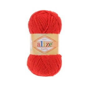 Filo tessile Alize Softy 56, per uncinetto e maglia, acrilico, rosso, 115 m