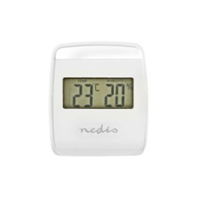 Termometro per interni Nedis, con igrometro, bianco, °C e °F, con batteria, resistenza -10 - 50 °C, supporto magnetico