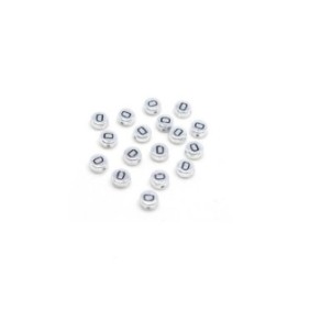 Perle acriliche con la lettera D rotonda, 7 mm, Argento, 100 pezzi, Vivo AK701