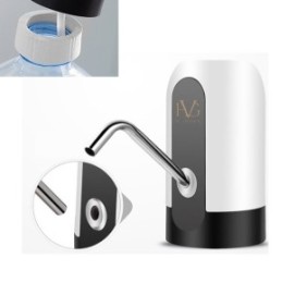 Pompa acqua automatica VHG Innovation, con tenuta, ricarica USB, Colore Bianco, Bottiglie da 3 a 20 litri