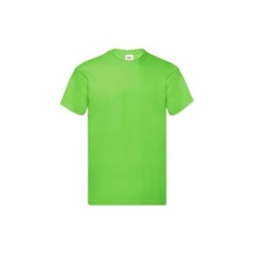 T-shirt in cotone, originale Fruit of the Loom, tinta unita, verde