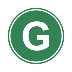 Etichetta, adesivo con lettera G, adesivo per camion con lettera G, diametro 22 cm