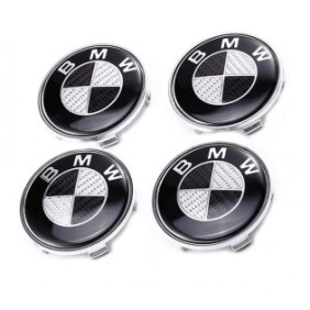 Set di 4 copricerchi Deliny®, 68mm, per BMW, cerchi in lega, Carbon Black, 5-41