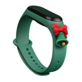 Cinturino per smartwatch Hurtel Christmas per Xiaomi Mi Band 4/Mi Band 3, Silicone, verde