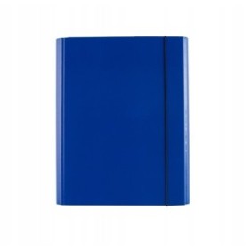 Cartella con elastico per documenti D.Rect, Formato A4, Cartoncino, 40 mm, Blu