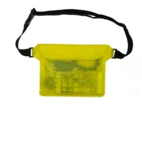 Borsa subacquea, cellulare e accessori, cintura regolabile, materiale impermeabile, 22 x 17 cm, giallo, COM-BBL5438