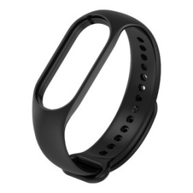Cinturino in silicone per braccialetto intelligente compatibile con Xiaomi Mi Band 5/6/7, Nero