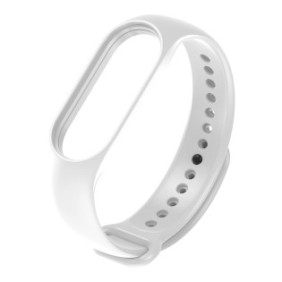 Cinturino in silicone per braccialetto intelligente compatibile con Xiaomi Mi Band 5/6/7, Bianco