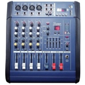 Mixer audio professionale con amplificazione, 2 x 250 W, 4 canali, 16 effetti, equalizzatore a 5 bande, Bluetooth, USB, MP3, scheda audio, Dittom™