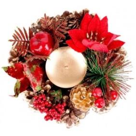Portacandele festivo per Natale, naturale, diametro 15 cm, MagicHome