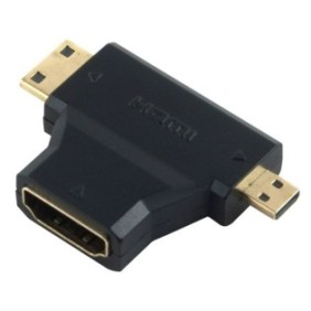 Adattatore, PowerTech, HDMI/Mini HDMI/Micro HDMI, Nero
