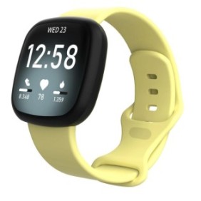 Braccialetto fitness, HQwear, silicone, per Fitbit Versa 3/ Fitbit Sense, L, Giallo