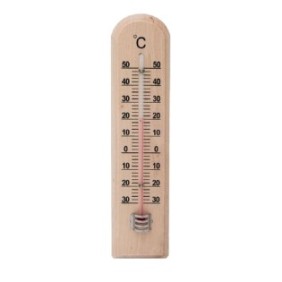 Termometro da parete in legno, 19 cm, Marrone