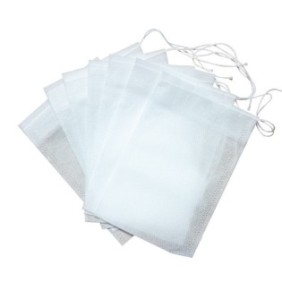 Set di 100 sacchetti filtro per tè con cordino, Jeswo, Cotone, 10x15 cm, Bianco