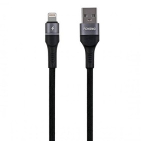 Cavo USB per Lightning Foneng X79, LED, treccia di nylon, 3A, 1m (nero)