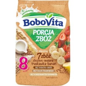 Bobovita Porzione Di Cereali Porridge Avena Fragola-Banana, +8 Mesi, 210 G