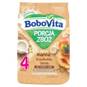 Bobovita Porzione Di Cereali Latte Gris Porridge Pesche-Banana, +4 Mesi, 210 G