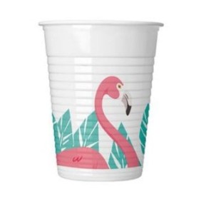 Set 8 bicchieri usa e getta, Flamingo, Plastica, 200 ml