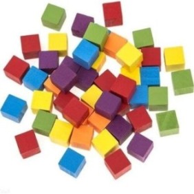 Set di 49 cubi in legno, DALPRINT, 15x15 mm, Multicolor