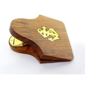 Clip da scrivania Giftdeco, modello Anchor, legno, marrone/oro