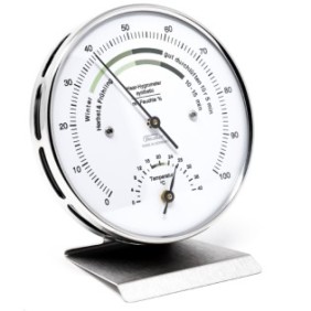 Igrometro con termometro e scala, Giftdeco, Metallo, Argento
