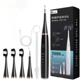 Kit spazzolino elettrico multifunzionale, perfetto per lo sbiancamento dei denti, impermeabile IPX6 e ricarica USB - capacità batteria 400 mAh, 31000 impulsi al minuto