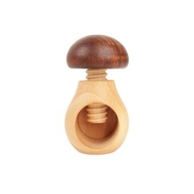 Schiaccianoci, intagliatore di legno, modello fungo, legno, 95x57 mm, marrone