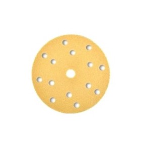 Disco abrasivo dorato per riparazioni auto, con attacco in velcro (rondelle), 150 mm, grana 180