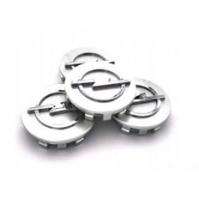 Set di 4 stemmi per cerchi in lega Opel 55/58mm, argento