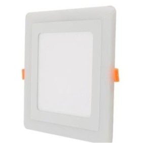 Faretto LED Quadrato Bicolore, 6+3W, 3000k-6500k, Tre Funzioni, 145x145 mm