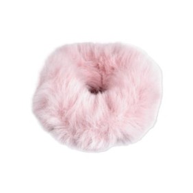 Elastico per capelli in pelliccia artificiale, rosa chiaro
