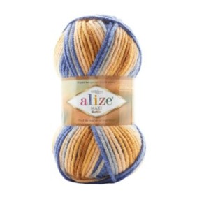 Filo tessile Alize Superlana Maxi Batik 7914, per uncinetto e maglia, acrilico, multicolore, 100 m