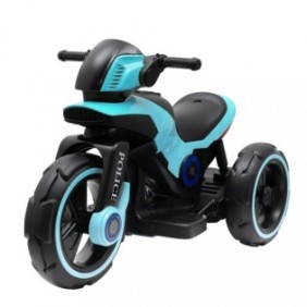 Moto elettrica per bambini modello Police 12v, + 2 anni, Premium, blu