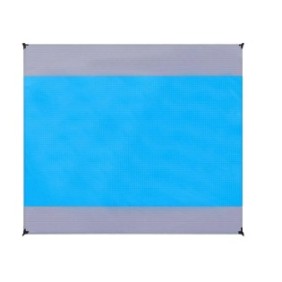 Coperta da picnic Lineno, poliestere, grigio/blu, 200 x 230 cm