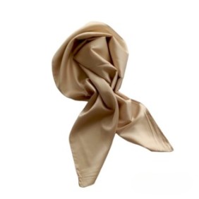 Sciarpa da donna, tipo sciarpa, forma quadrata, tinta unita, sottile, Silk Soft Touch, Ice Coffee, 70x70 cm, Marrone chiaro